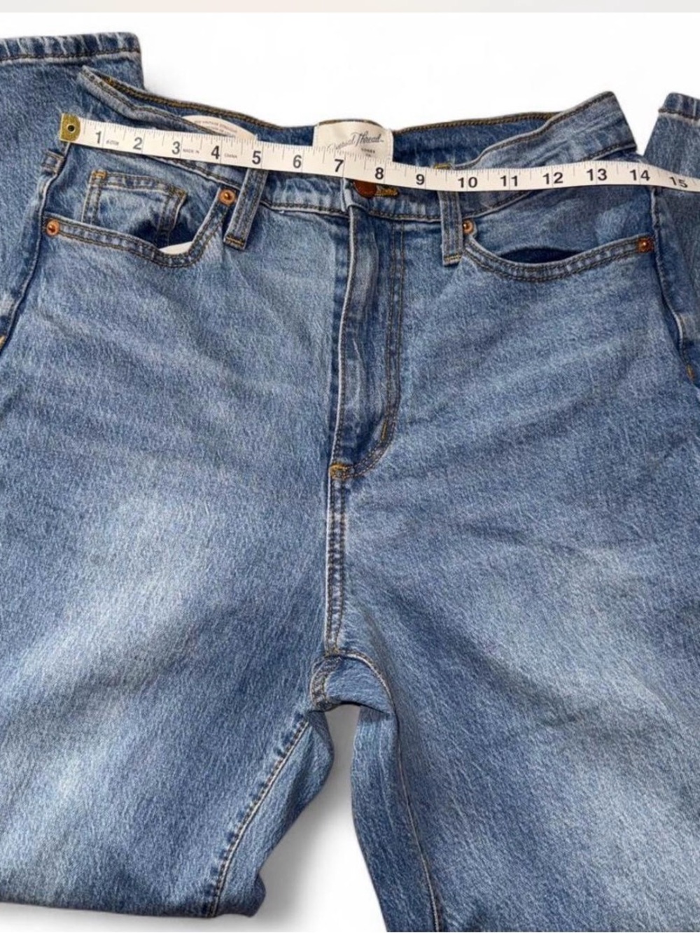 Universal Thread Light Blue Denim Jeans with Brown Stitching. Size 6S - Picture 4 of 8